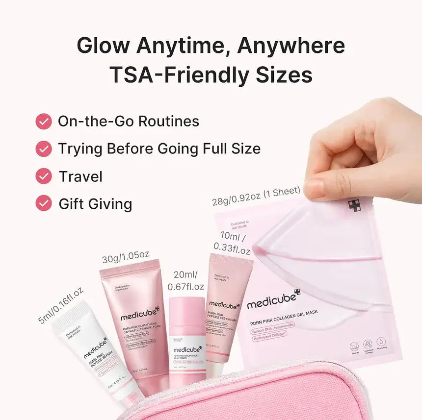 Medicube Glow Essentials Kit Mini Skincare Travel Set