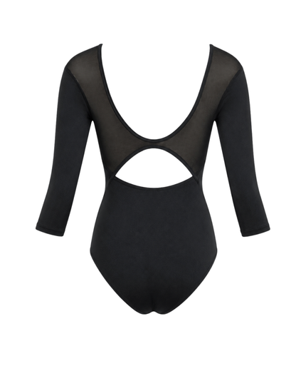 Mesh Scoop Back 3/4 Sleeve Leotard