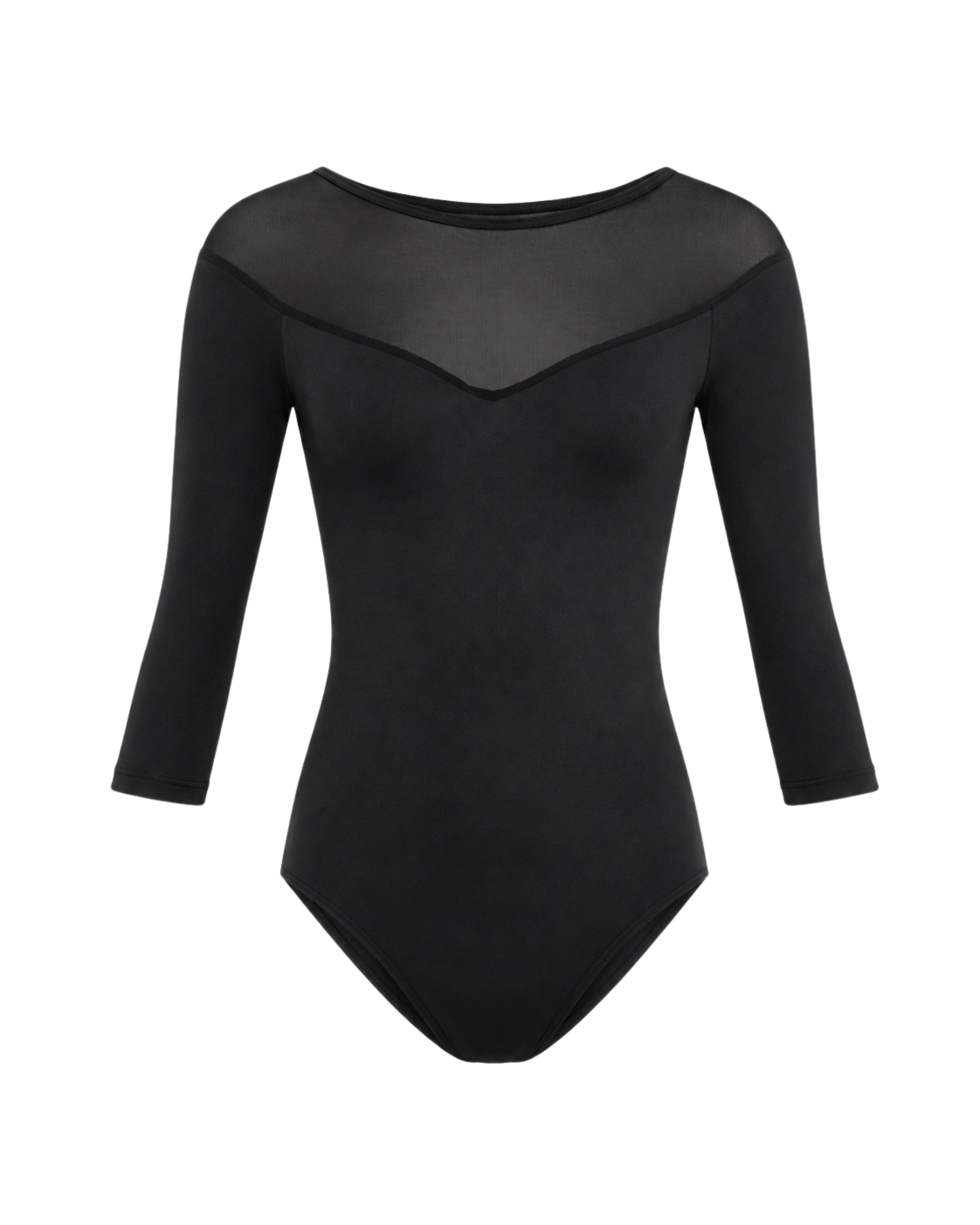 Mesh Scoop Back 3/4 Sleeve Leotard