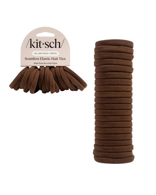 Seamless Hair Elastics 20pc Set - Chocolate